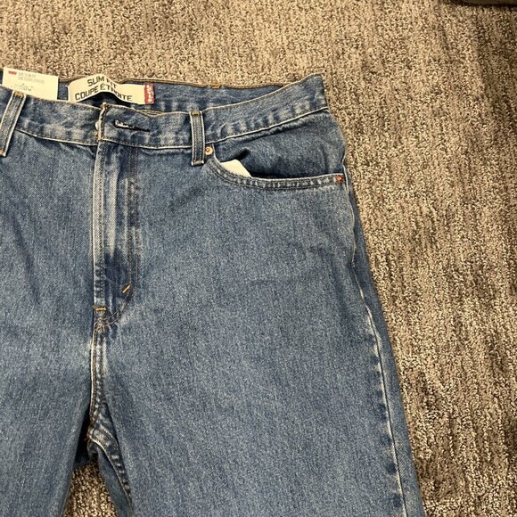 New Levis 516 Mens 38W x 34L Regular Straight Leg Slim Fit Blue Denim Jeans NWT - Picture 3 of 5